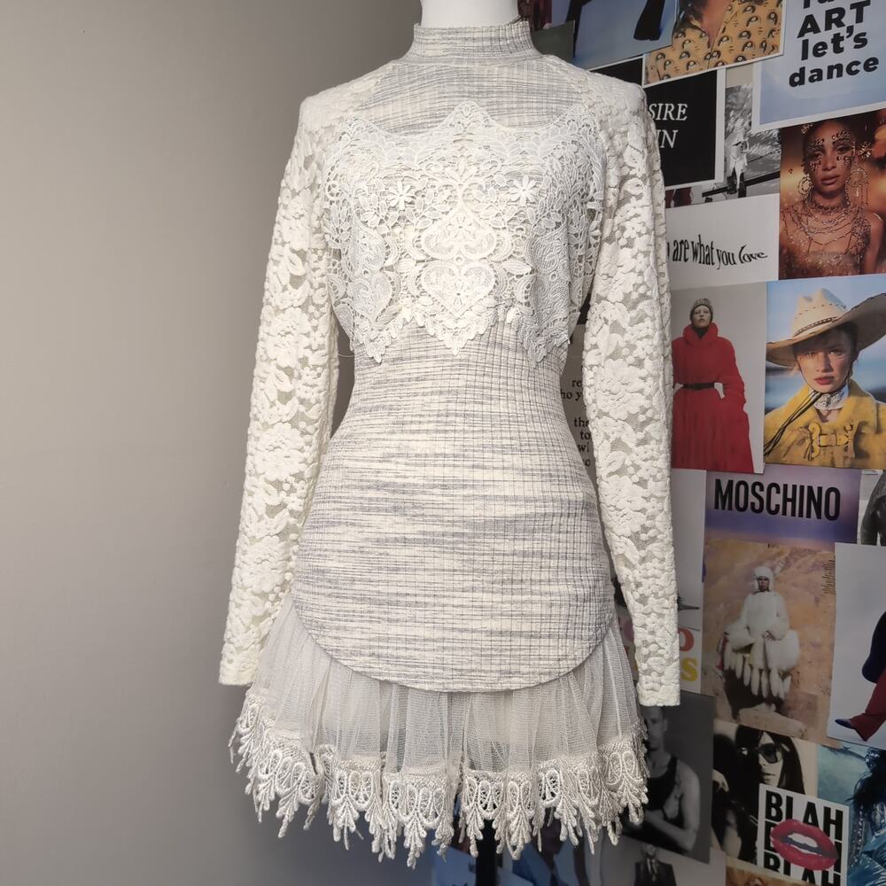 Lace Cottage Grey Sweater